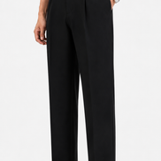 Single Pleat Straight Trousers