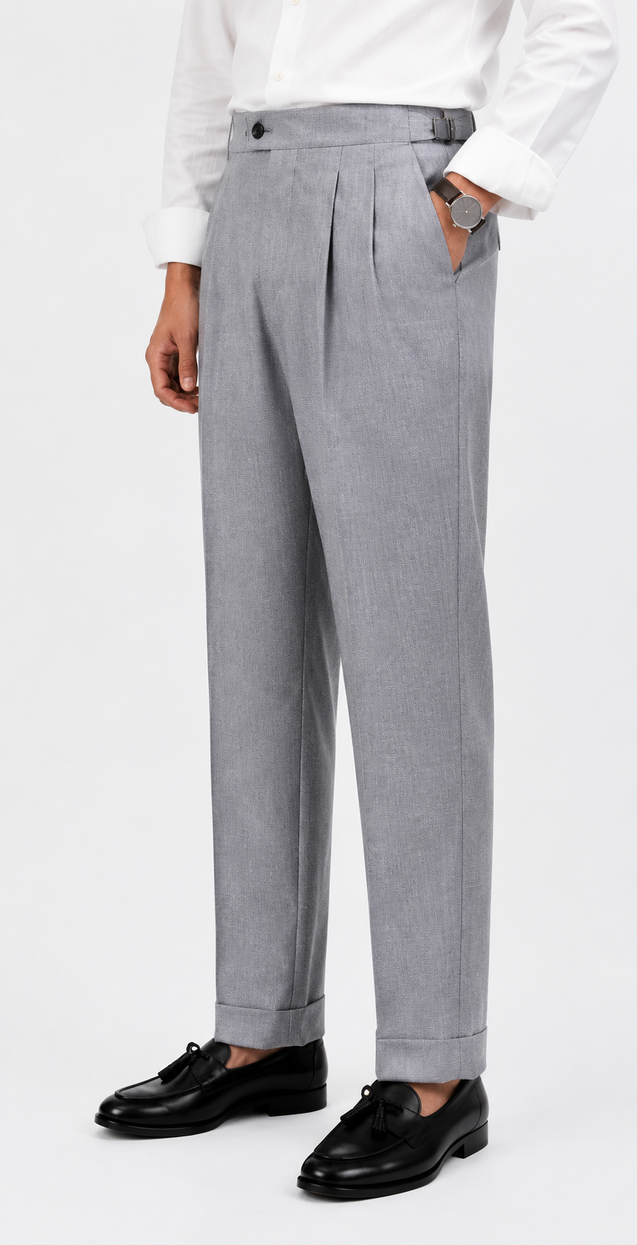 Double Pleated Cuffed Trousers