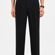 Single Pleat Straight Trousers