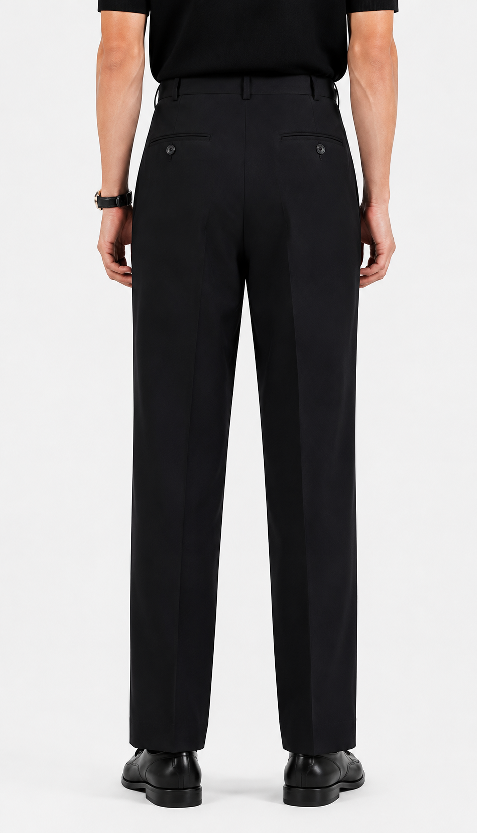 Single Pleat Straight Trousers