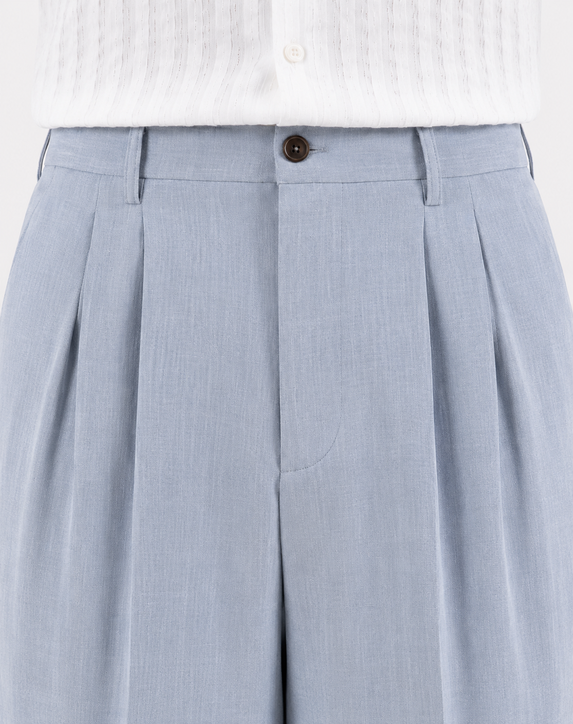 Double Pleated Wide-Leg Trousers