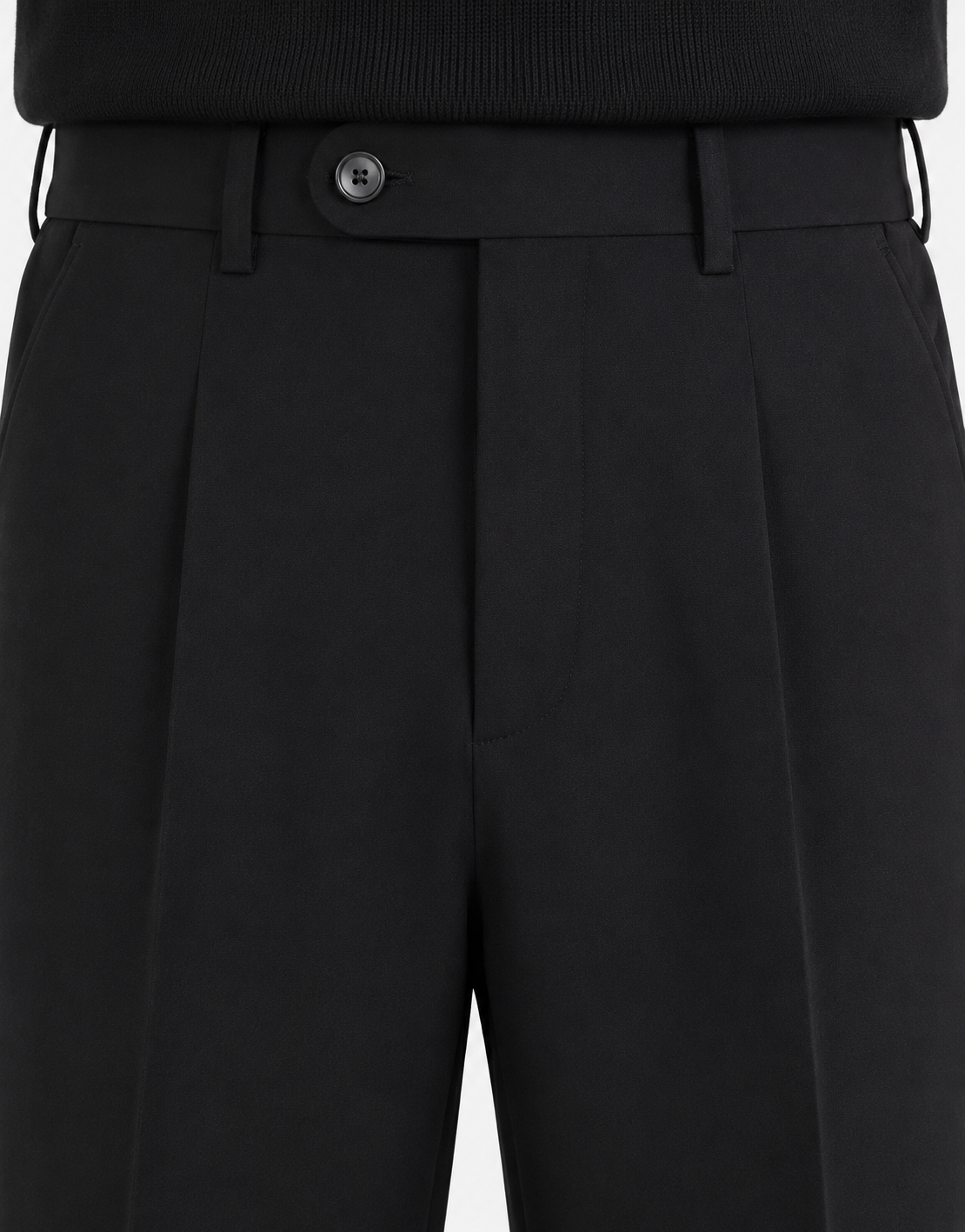 Single Pleat Straight Trousers