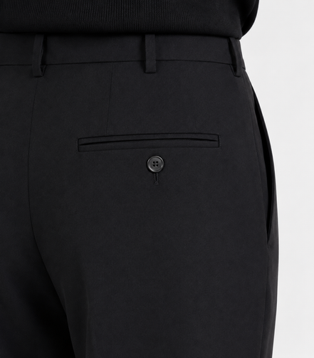 Single Pleat Straight Trousers