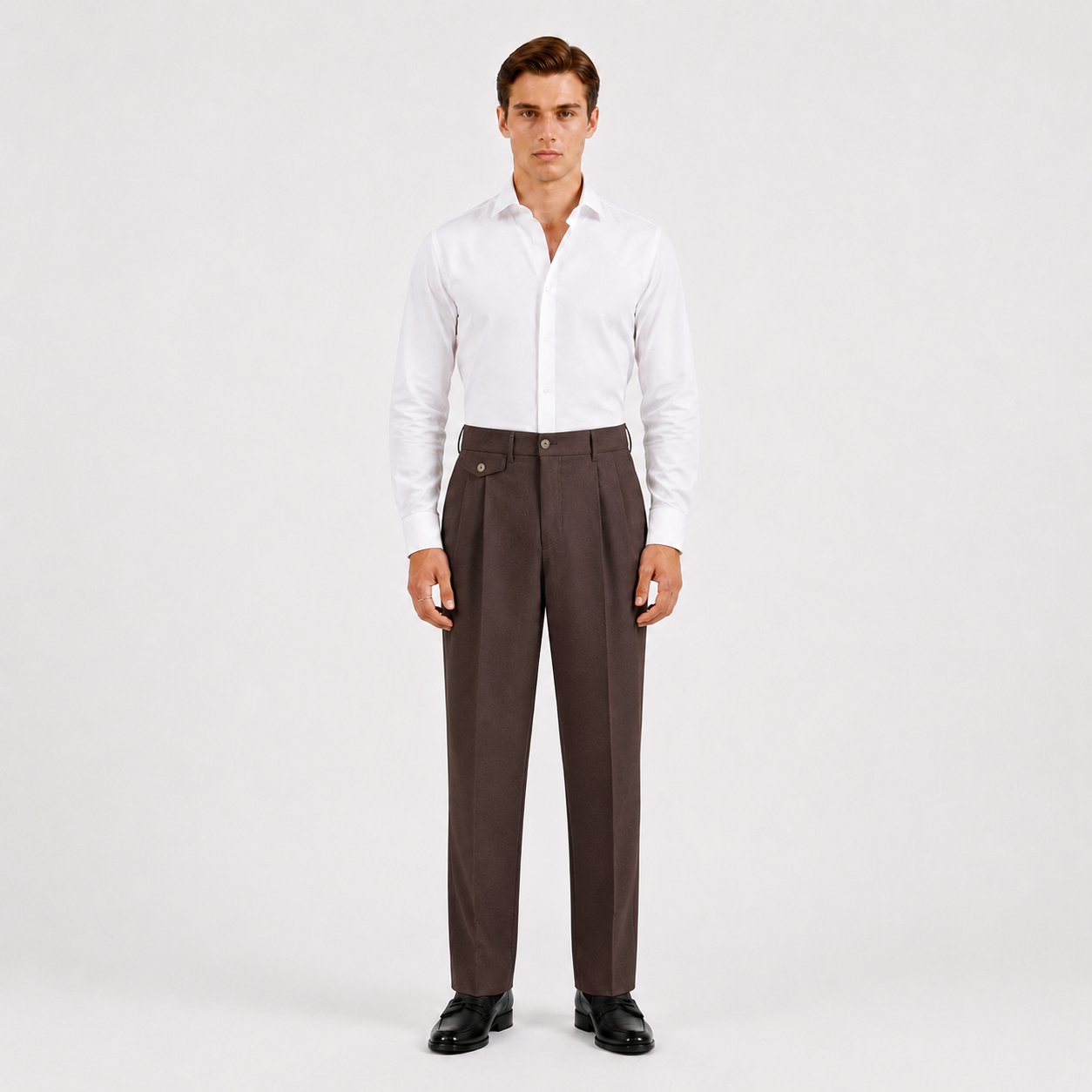 Double Pleated Tapered Trousers