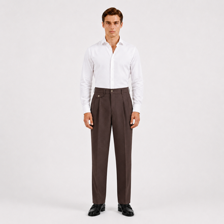 Double Pleated Tapered Trousers
