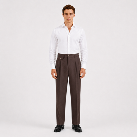 Double Pleated Tapered Trousers