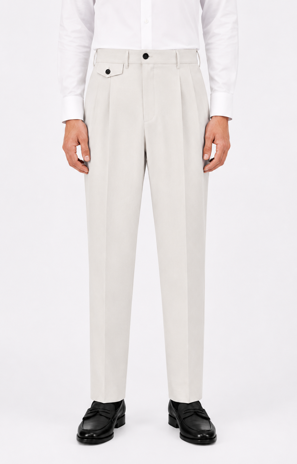 Double Pleated Tapered Trousers