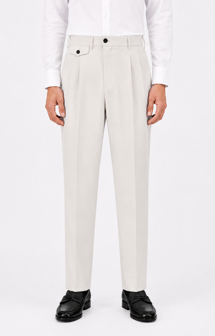 Double Pleated Tapered Trousers