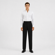 Single Pleat Straight Trousers
