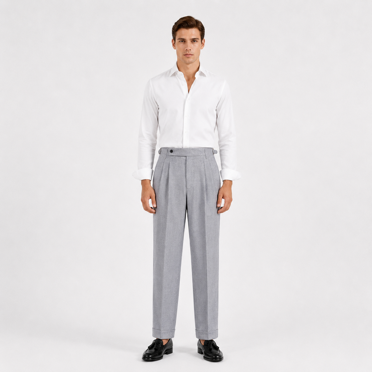 Double Pleated Cuffed Trousers
