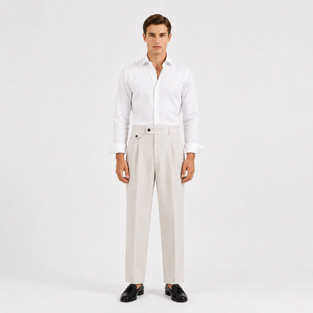 Double Pleated Tapered Trousers