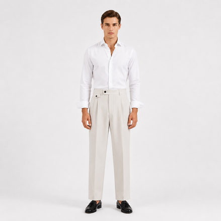 Double Pleated Tapered Trousers