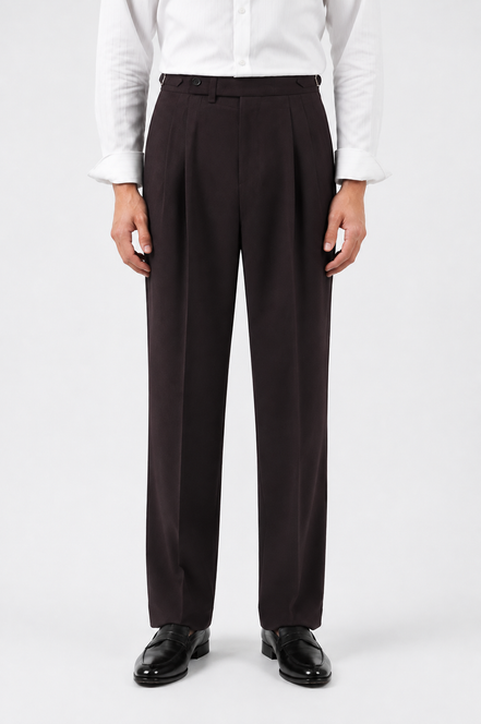 Double Pleated High-Waist Trousers