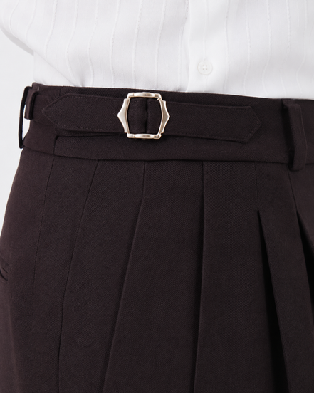 Double Pleated High-Waist Trousers