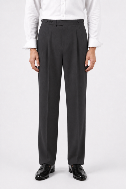 Double Pleated High-Waist Trousers