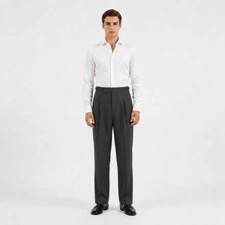 Double Pleated High-Waist Trousers