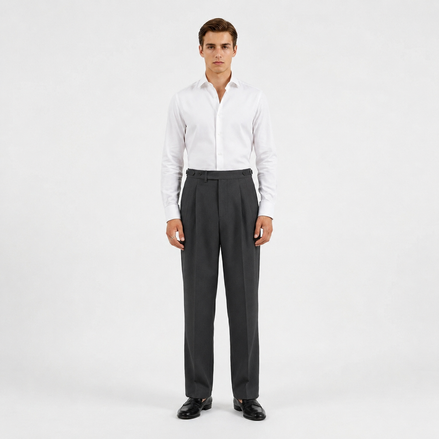 Double Pleated High-Waist Trousers