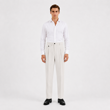 Double Pleated Tapered Trousers
