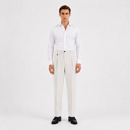 Double Pleated Tapered Trousers