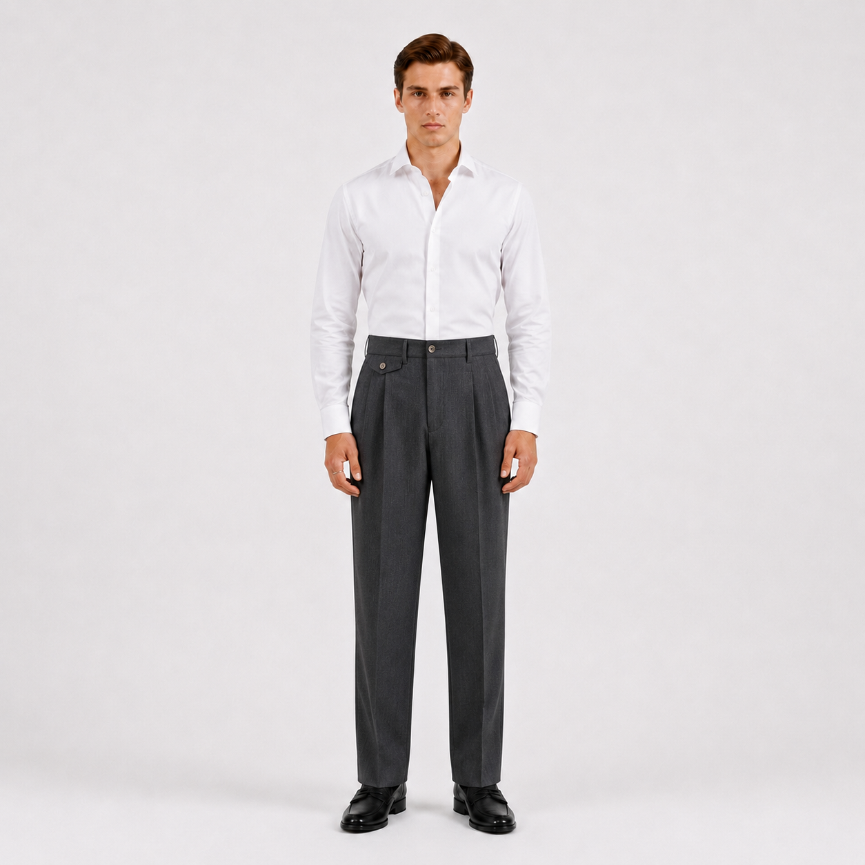 Double Pleated Tapered Trousers