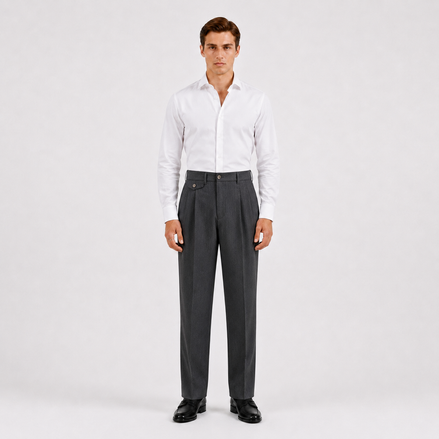 Double Pleated Tapered Trousers