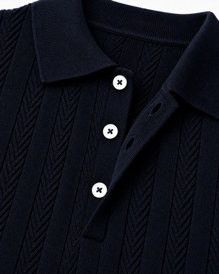 Herringbone Knit Polo