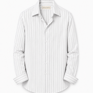 Men's pinstripe linen-lyocell shirt by Cavelli Geneva – view 2