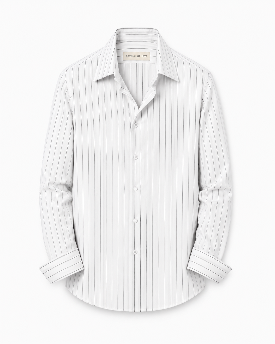 Men's pinstripe linen-lyocell shirt by Cavelli Geneva – view 2