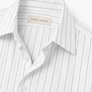 Men's pinstripe linen-lyocell shirt by Cavelli Geneva – view 6