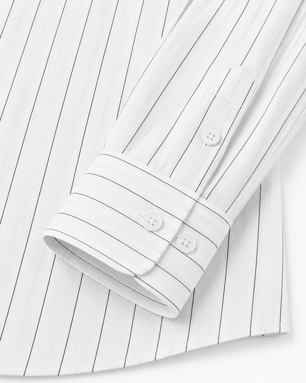 Men's pinstripe linen-lyocell shirt by Cavelli Geneva – view 7