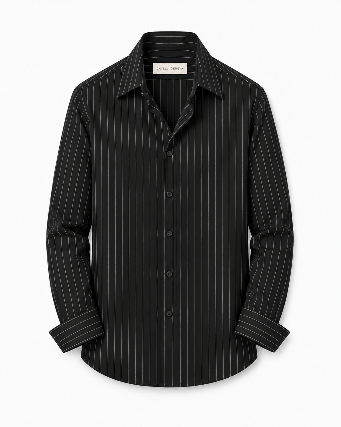 Men's pinstripe linen-lyocell shirt by Cavelli Geneva – view 8