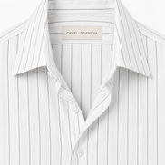 Men's pinstripe linen-lyocell shirt by Cavelli Geneva – view 3