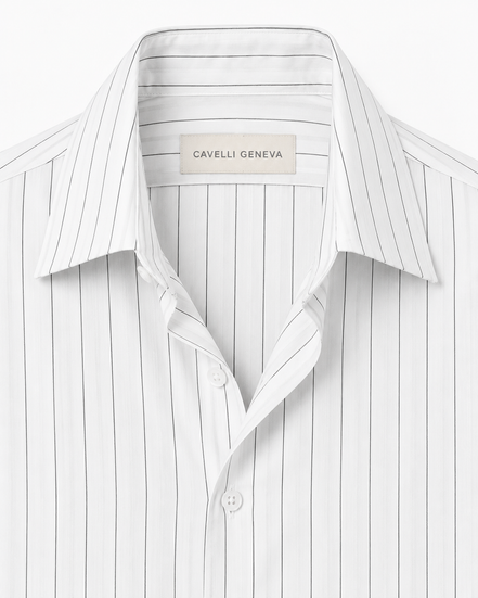 Men's pinstripe linen-lyocell shirt by Cavelli Geneva – view 3