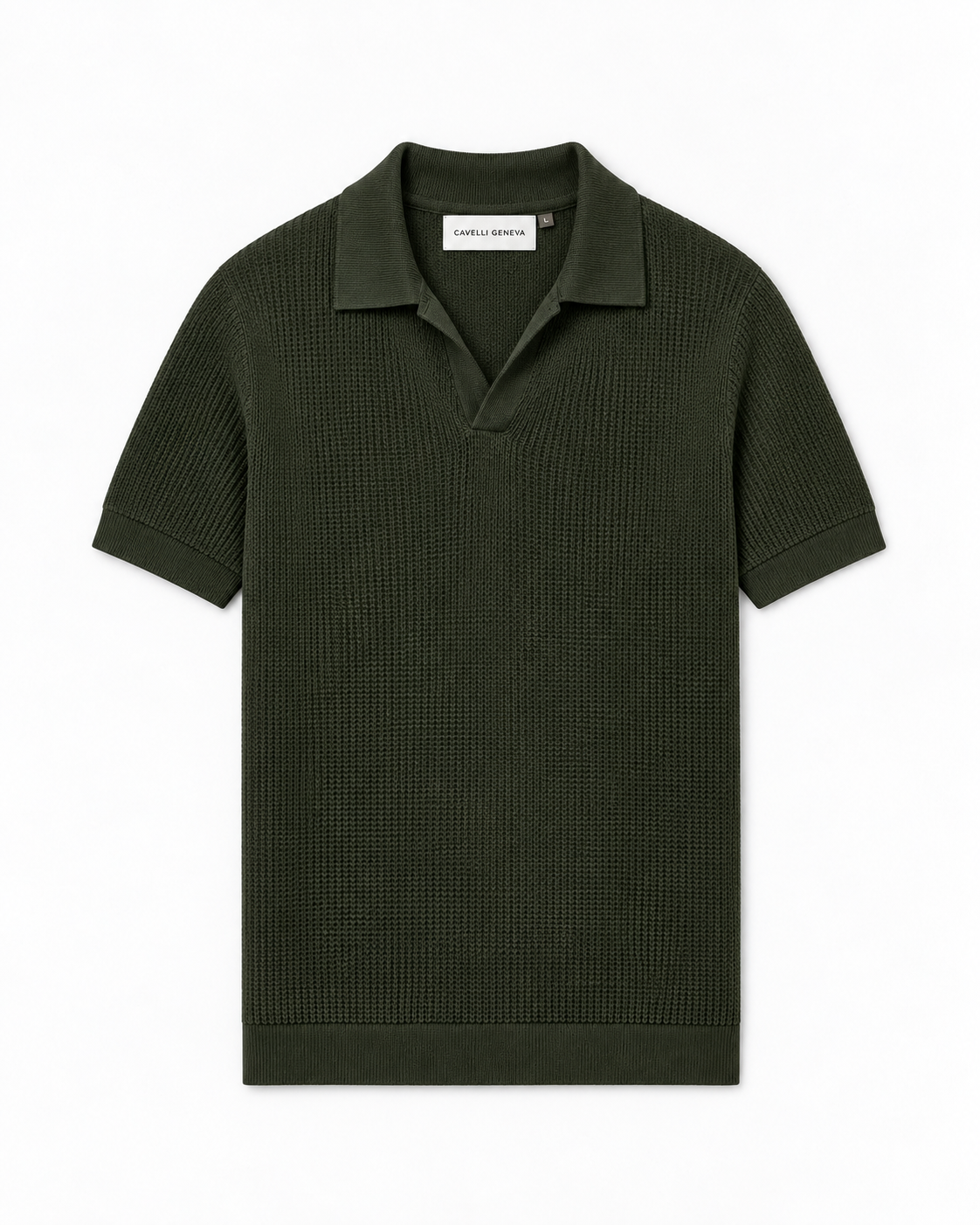 Milano men's knit polo with Johnny collar by Cavelli Geneva – view 9