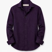 Men's 100% linen shirt with spread collar by Cavelli Geneva – view 2