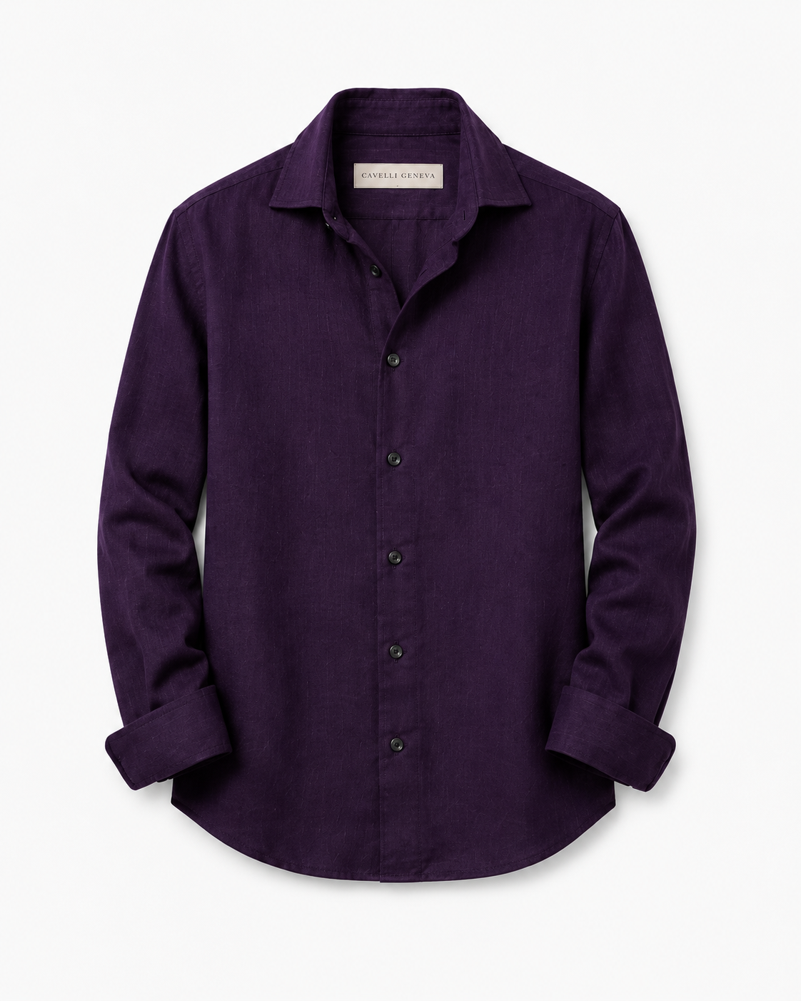 Men's 100% linen shirt with spread collar by Cavelli Geneva – view 2