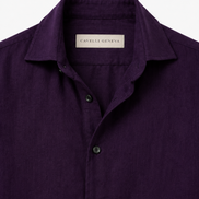 Men's 100% linen shirt with spread collar by Cavelli Geneva – view 4
