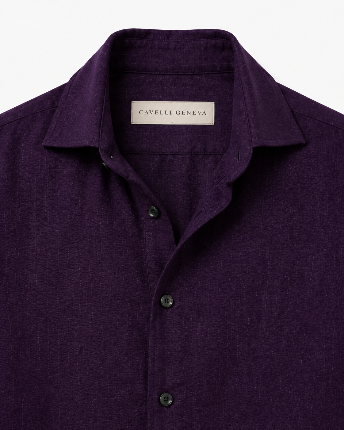 Men's 100% linen shirt with spread collar by Cavelli Geneva – view 4