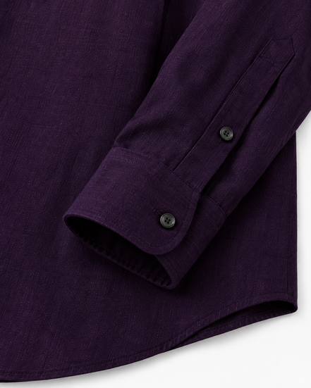 Men's 100% linen shirt with spread collar by Cavelli Geneva – view 6