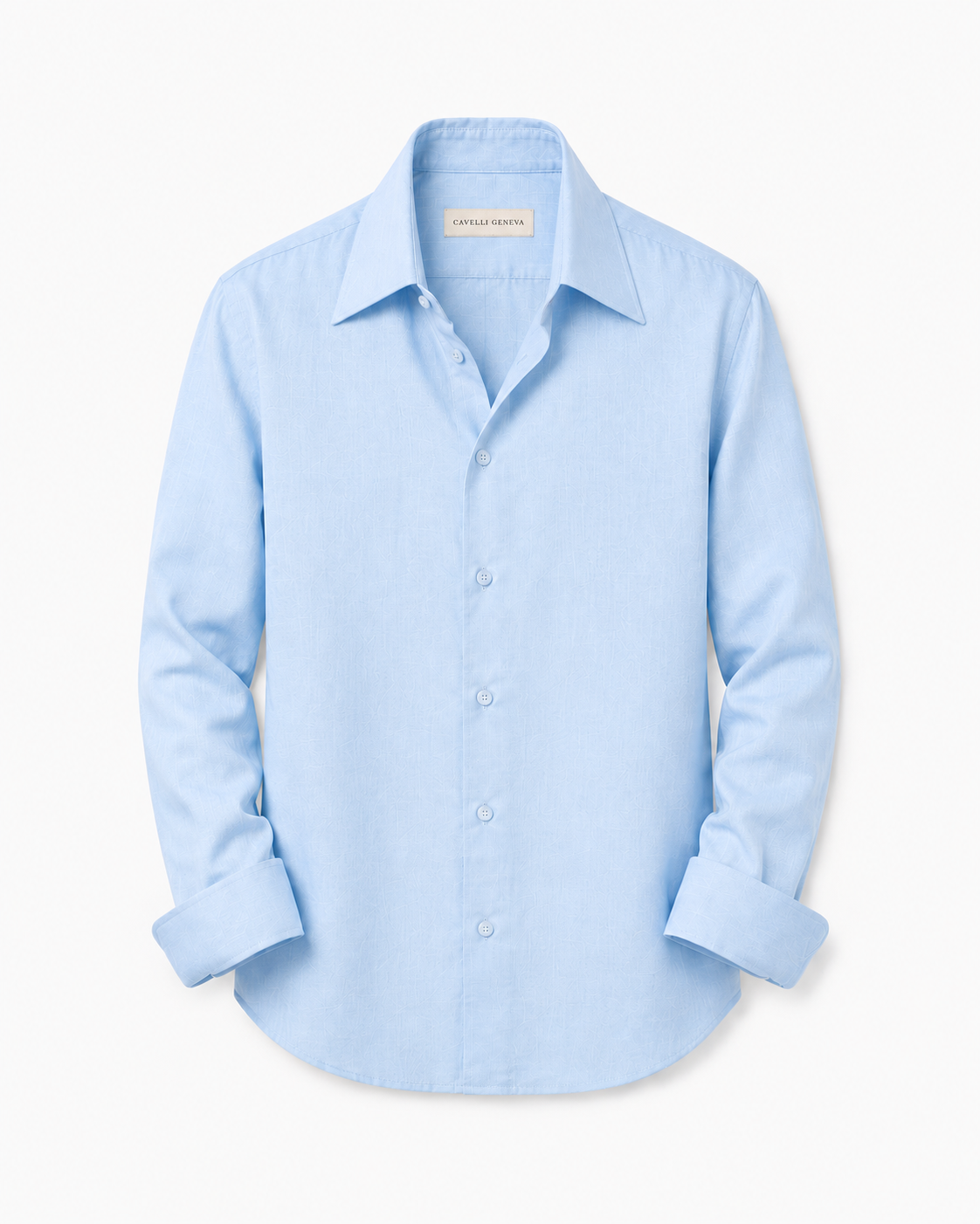 Men's long-collar 100% linen shirt by Cavelli Geneva – view 2