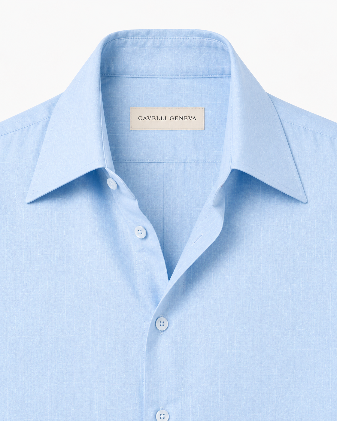 Men's long-collar 100% linen shirt by Cavelli Geneva – view 4