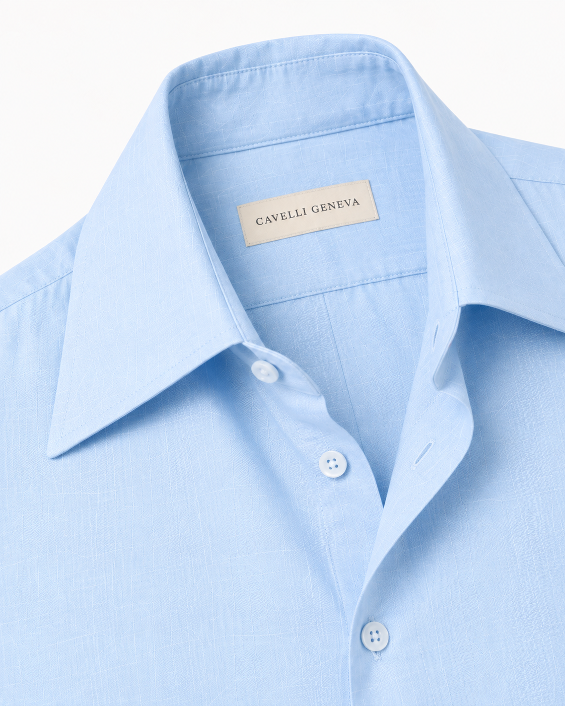 Men's long-collar 100% linen shirt by Cavelli Geneva – view 6