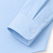 Men's long-collar 100% linen shirt by Cavelli Geneva – view 7