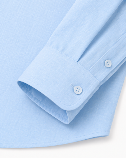Men's long-collar 100% linen shirt by Cavelli Geneva – view 7