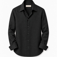 Men's long-collar 100% linen shirt by Cavelli Geneva – view 9