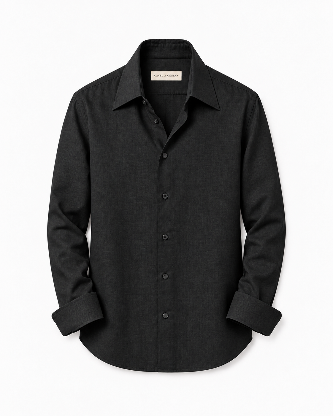 Men's long-collar 100% linen shirt by Cavelli Geneva – view 9