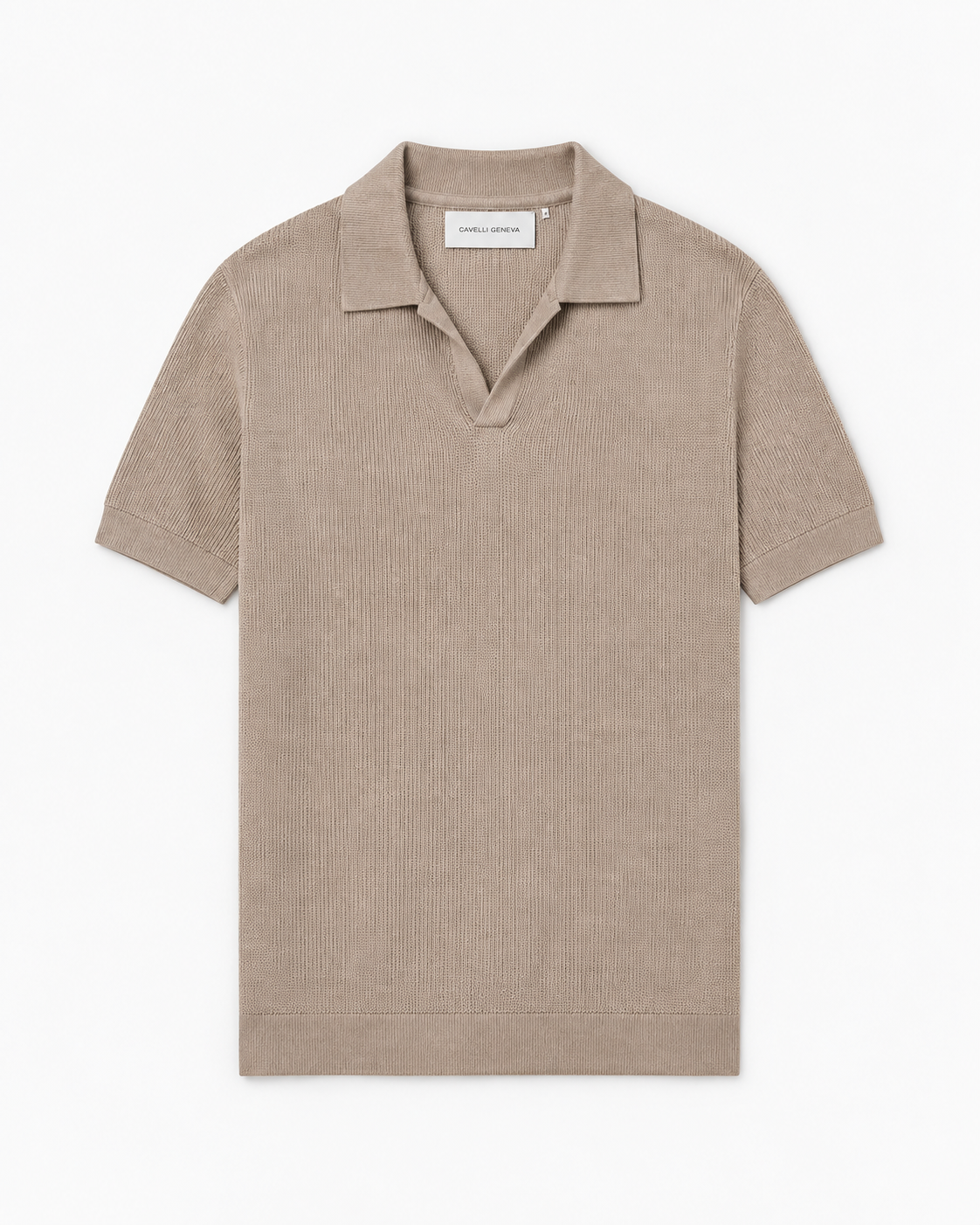 Milano men's knit polo with Johnny collar by Cavelli Geneva – view 2
