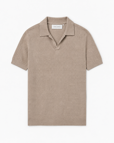 Milano men's knit polo with Johnny collar by Cavelli Geneva – view 2