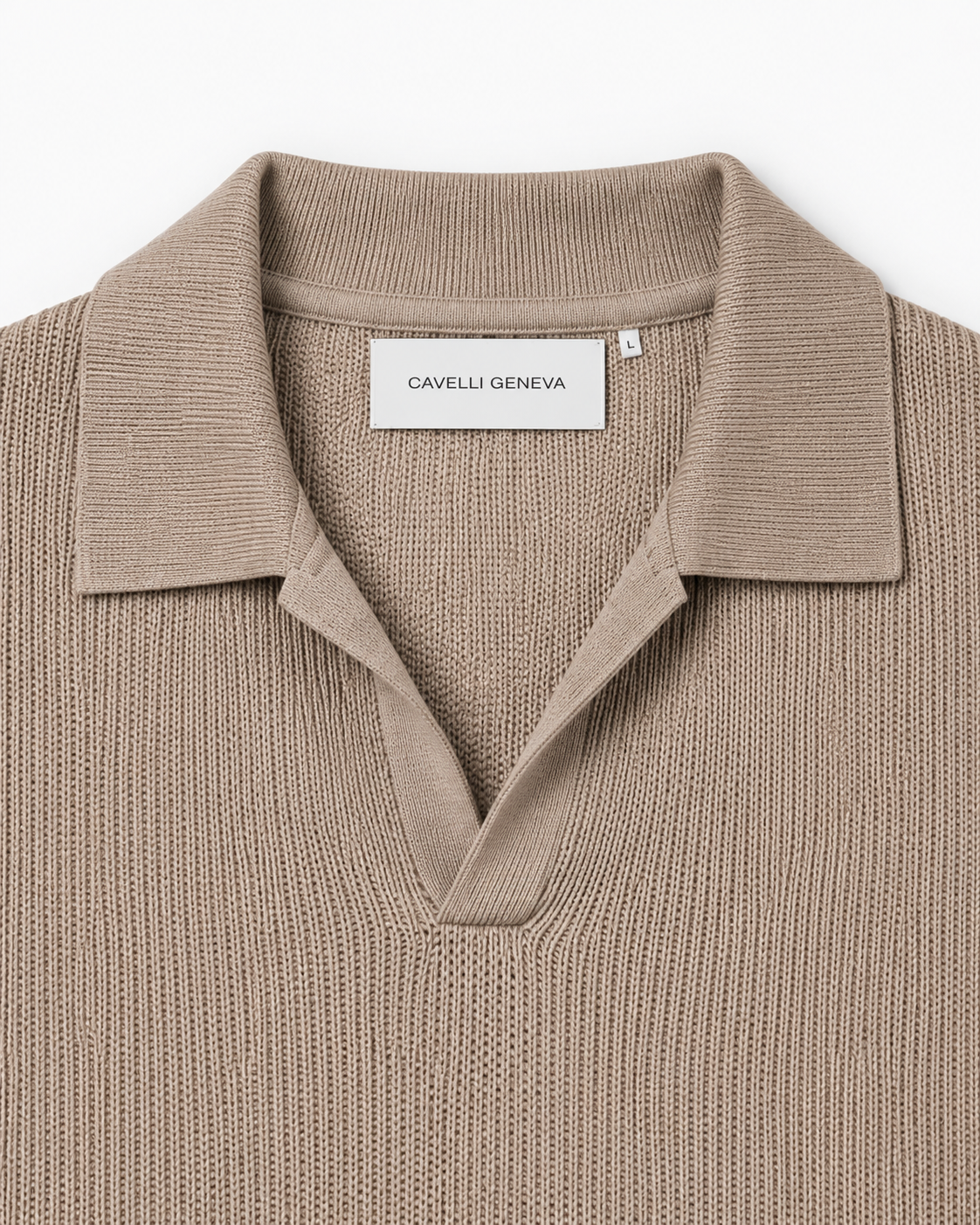 Milano men's knit polo with Johnny collar by Cavelli Geneva – view 3