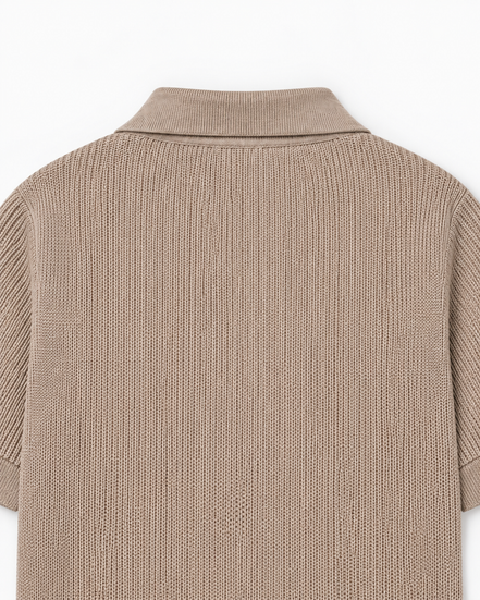 Milano men's knit polo with Johnny collar by Cavelli Geneva – view 5